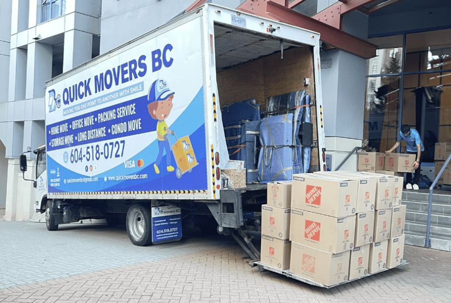 Surrey mover with storage loading household items safely
