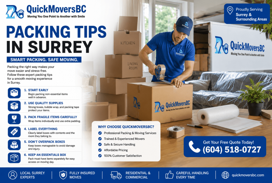 Essential packing tips in Surrey for a smooth and stress-free move