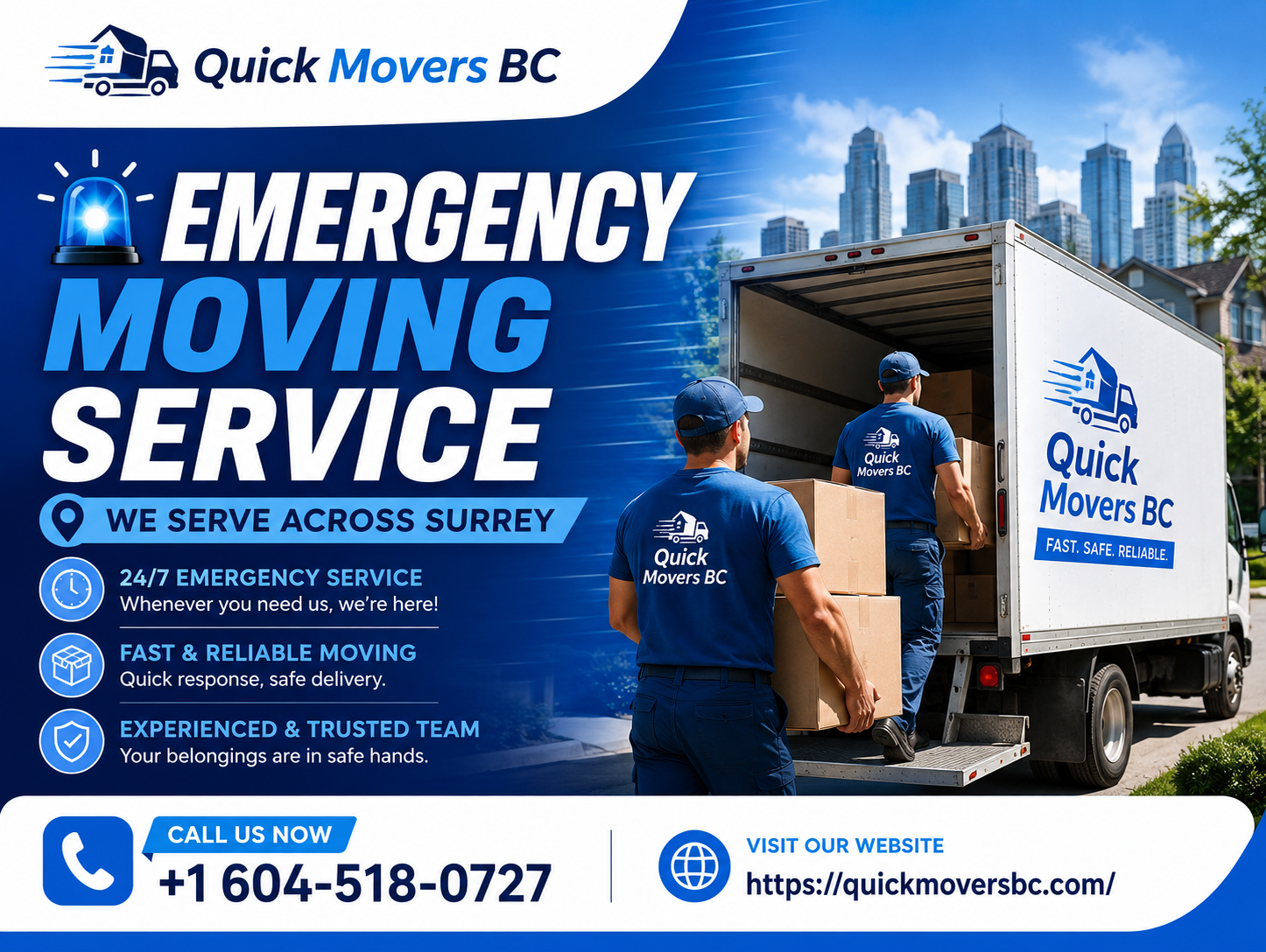 Emergency Moving Service We Serve Across Surrey