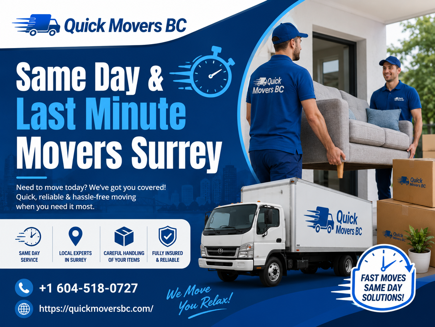Same Day & Last Minute Movers Surrey